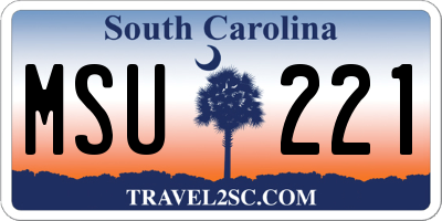 SC license plate MSU221