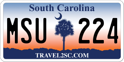 SC license plate MSU224