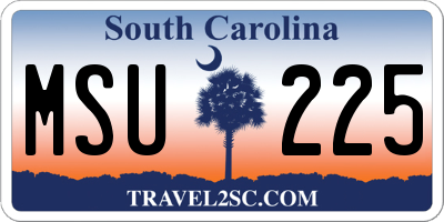 SC license plate MSU225