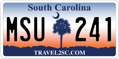 SC license plate MSU241
