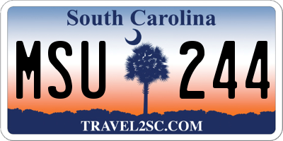 SC license plate MSU244