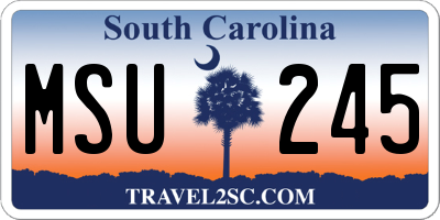 SC license plate MSU245