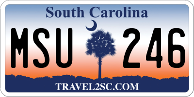 SC license plate MSU246