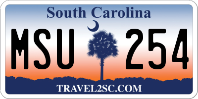 SC license plate MSU254