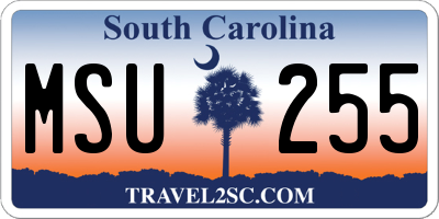 SC license plate MSU255