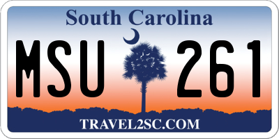 SC license plate MSU261