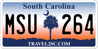 SC license plate MSU264