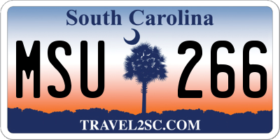 SC license plate MSU266