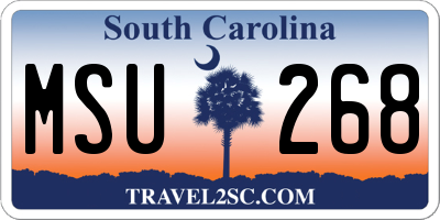 SC license plate MSU268