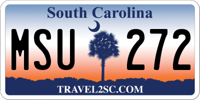 SC license plate MSU272