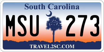SC license plate MSU273
