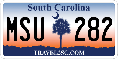 SC license plate MSU282