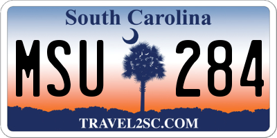SC license plate MSU284