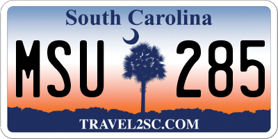 SC license plate MSU285