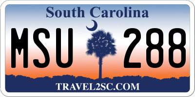 SC license plate MSU288