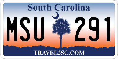 SC license plate MSU291