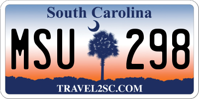 SC license plate MSU298