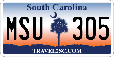 SC license plate MSU305