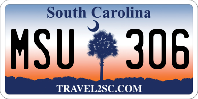 SC license plate MSU306
