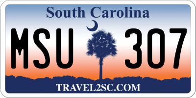 SC license plate MSU307