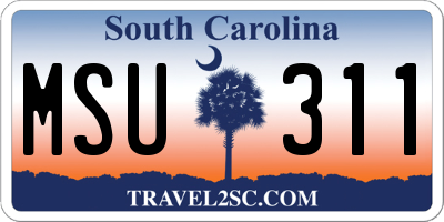 SC license plate MSU311