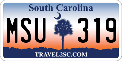 SC license plate MSU319