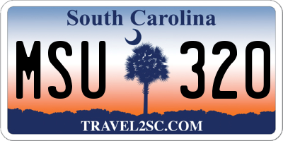SC license plate MSU320