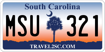 SC license plate MSU321