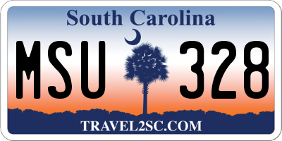 SC license plate MSU328