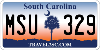 SC license plate MSU329