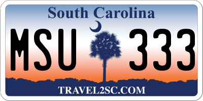 SC license plate MSU333