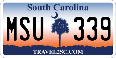 SC license plate MSU339