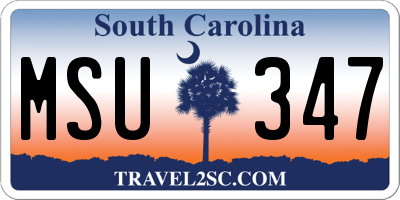 SC license plate MSU347