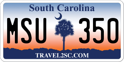 SC license plate MSU350