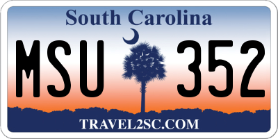 SC license plate MSU352