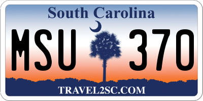 SC license plate MSU370