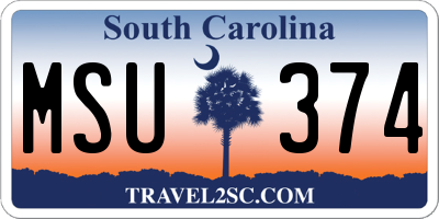 SC license plate MSU374