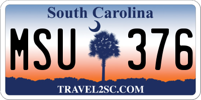SC license plate MSU376