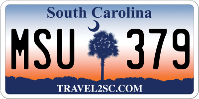 SC license plate MSU379
