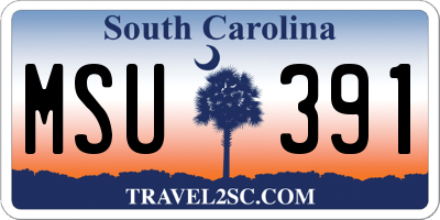 SC license plate MSU391