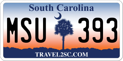 SC license plate MSU393