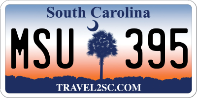 SC license plate MSU395