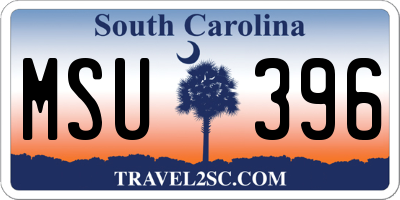 SC license plate MSU396