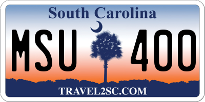 SC license plate MSU400