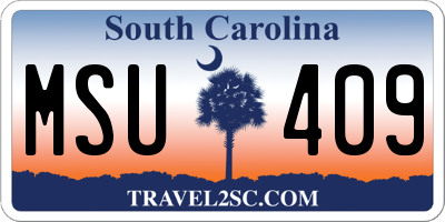 SC license plate MSU409
