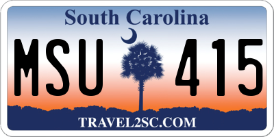 SC license plate MSU415