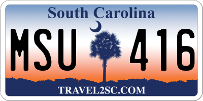 SC license plate MSU416