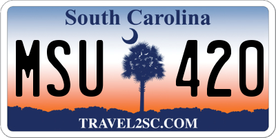 SC license plate MSU420