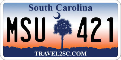 SC license plate MSU421