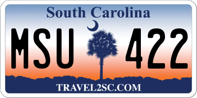 SC license plate MSU422